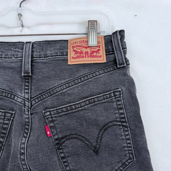 Levis Jeans Womens 28x25 Black Ribcage Straight Ankle Stretch - Picture 11 of 13